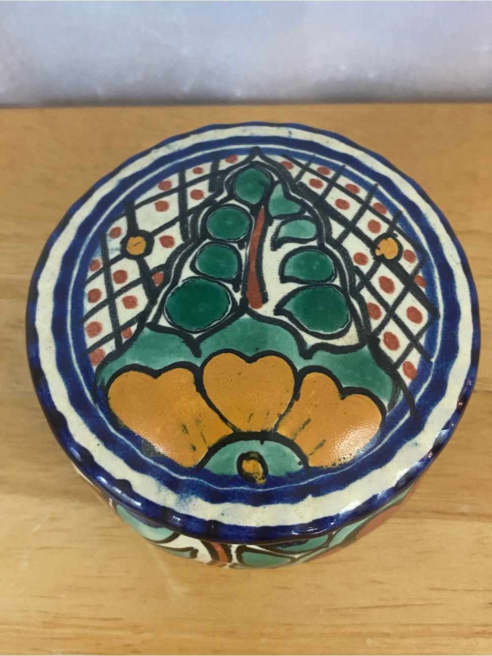 Hand-Painted Mexican Ceramic Trinket Box